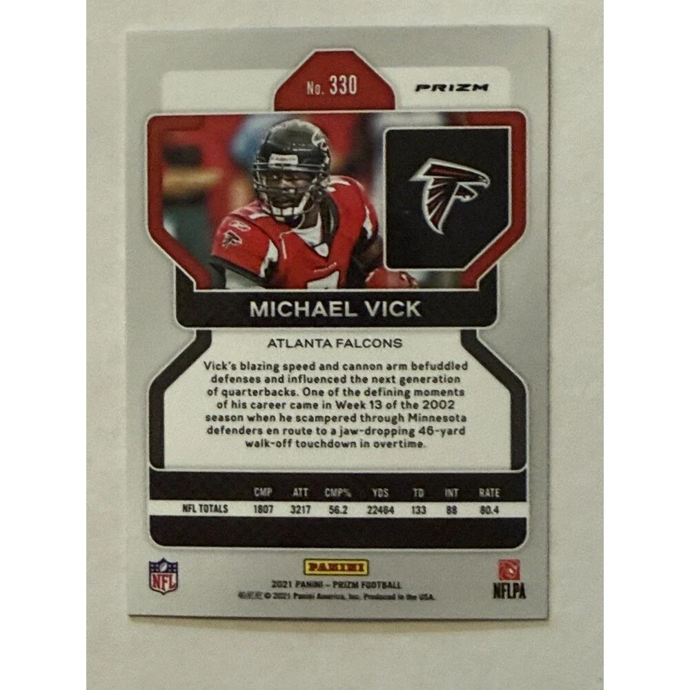 2021 Panini Prizm Michael Vick Light Blue Prizm Atlanta Falcons SP